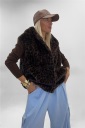pelliccia smanicata con cappuccio savage